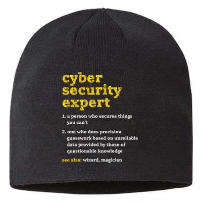 Cyber Security Expert Definition Distressed Computer Geek Gift Sustainable Beanie