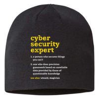 Cyber Security Expert Definition Distressed Computer Geek Gift Sustainable Beanie