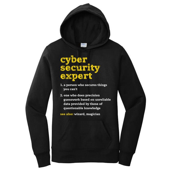 Cyber Security Expert Definition Distressed Computer Geek Gift Women's Pullover Hoodie