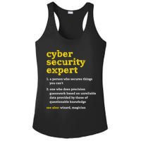 Cyber Security Expert Definition Distressed Computer Geek Gift Ladies PosiCharge Competitor Racerback Tank
