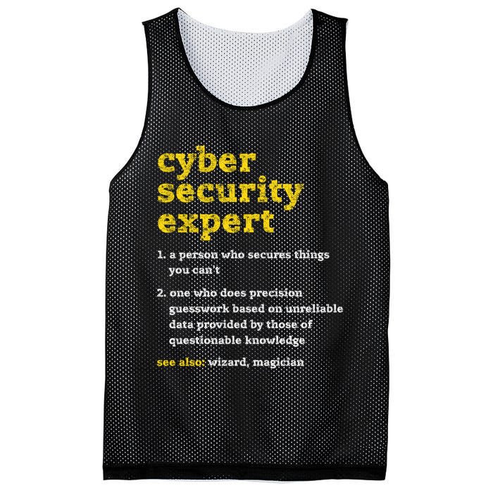 Cyber Security Expert Definition Distressed Computer Geek Gift Mesh Reversible Basketball Jersey Tank