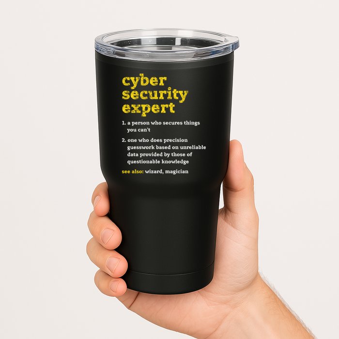 Cyber Security Expert Definition Distressed Computer Geek Gift Tumbler