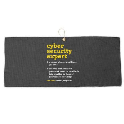Cyber Security Expert Definition Distressed Computer Geek Gift Large Microfiber Waffle Golf Towel