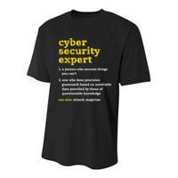 Cyber Security Expert Definition Distressed Computer Geek Gift Youth Performance Sprint T-Shirt