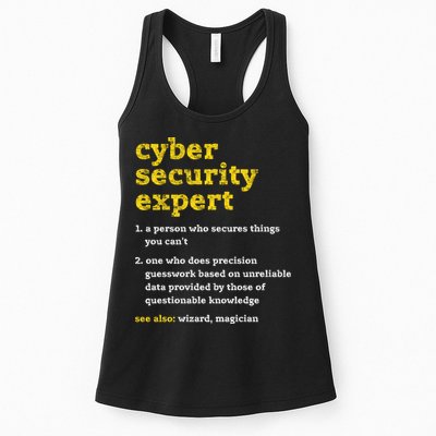 Cyber Security Expert Definition Distressed Computer Geek Gift Womens Tank Top
