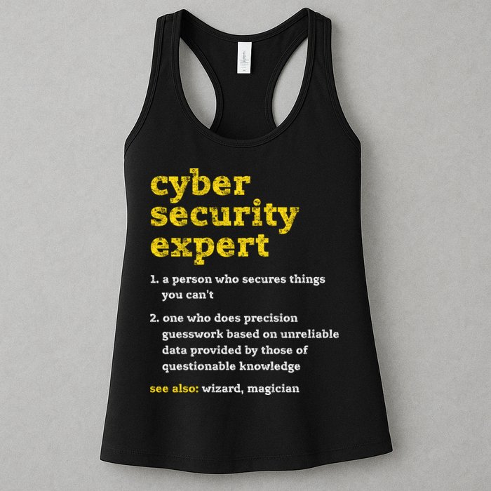 Cyber Security Expert Definition Distressed Computer Geek Gift Womens Tank Top