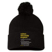 Cyber Security Expert Definition Distressed Computer Geek Gift Pom Pom 12in Knit Beanie