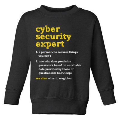 Cyber Security Expert Definition Distressed Computer Geek Gift Toddler Sweatshirt