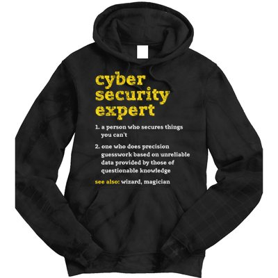 Cyber Security Expert Definition Distressed Computer Geek Gift Tie Dye Hoodie