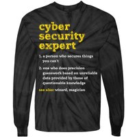 Cyber Security Expert Definition Distressed Computer Geek Gift Tie-Dye Long Sleeve Shirt