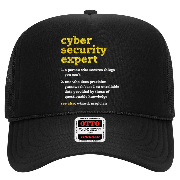Cyber Security Expert Definition Distressed Computer Geek Gift Trucker Hat