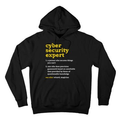 Cyber Security Expert Definition Distressed Computer Geek Gift Tall Hoodie