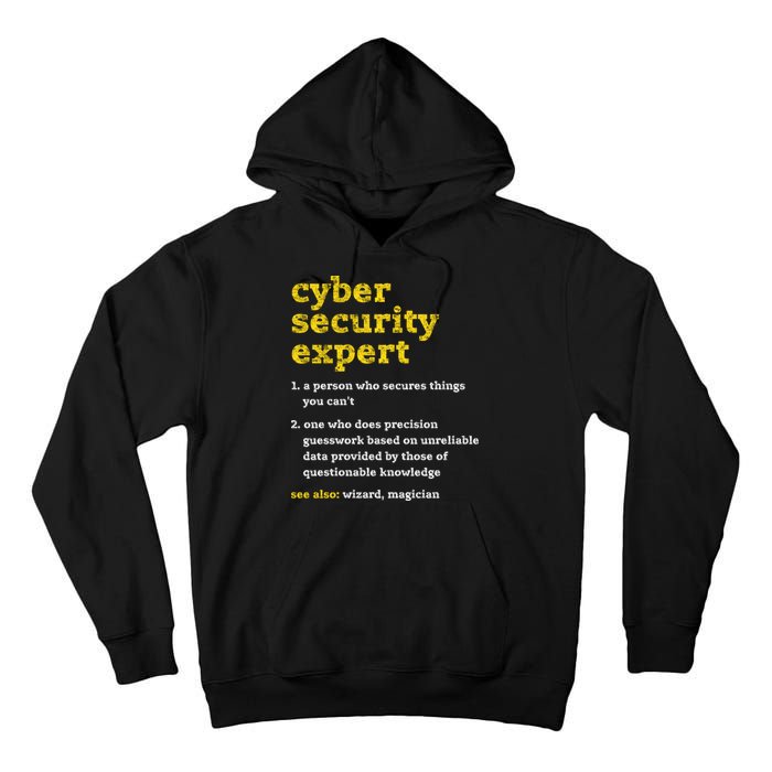 Cyber Security Expert Definition Distressed Computer Geek Gift Tall Hoodie