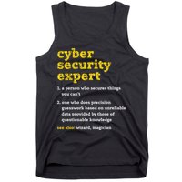 Cyber Security Expert Definition Distressed Computer Geek Gift Tank Top