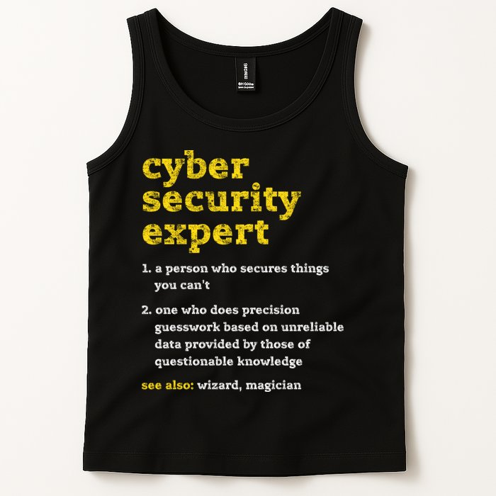 Cyber Security Expert Definition Distressed Computer Geek Gift Tank Top