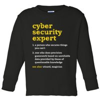 Cyber Security Expert Definition Distressed Computer Geek Gift Toddler Long Sleeve Shirt