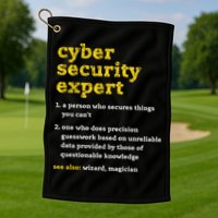 Cyber Security Expert Definition Distressed Computer Geek Gift Golf Towel