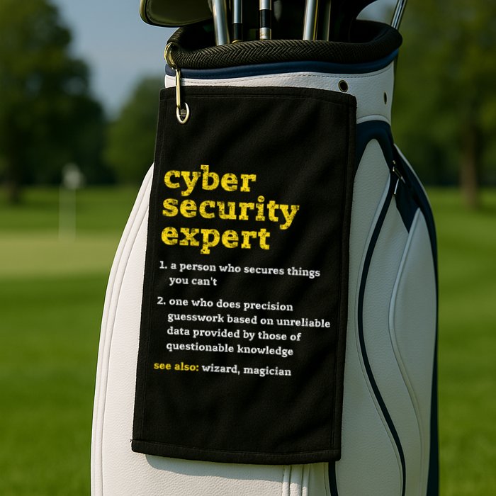 Cyber Security Expert Definition Distressed Computer Geek Gift Golf Towel
