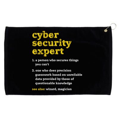 Cyber Security Expert Definition Distressed Computer Geek Gift Grommeted Golf Towel