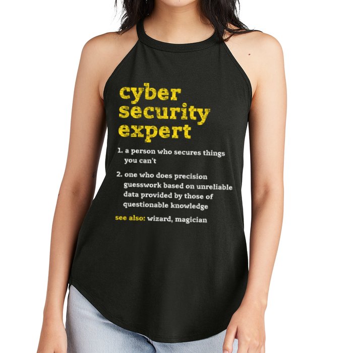 Cyber Security Expert Definition Distressed Computer Geek Gift Women's Perfect Tri Rocker Tank
