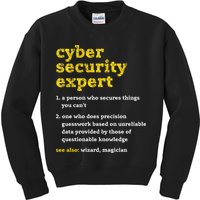Cyber Security Expert Definition Distressed Computer Geek Gift Kids Sweatshirt