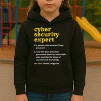 Cyber Security Expert Definition Distressed Computer Geek Gift Kids Hoodie