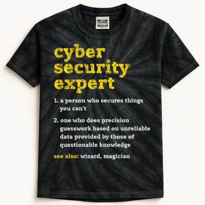 Cyber Security Expert Definition Distressed Computer Geek Gift Kids Tie-Dye T-Shirt