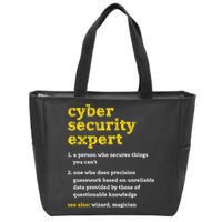 Cyber Security Expert Definition Distressed Computer Geek Gift Zip Tote Bag