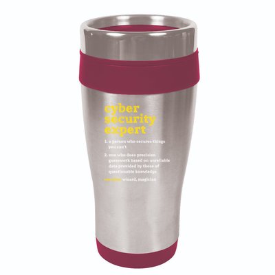 Cyber Security Expert Definition Distressed Computer Geek Gift 16oz Travel Tumbler