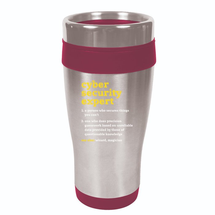 Cyber Security Expert Definition Distressed Computer Geek Gift 16oz Travel Tumbler