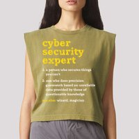 Cyber Security Expert Definition Distressed Computer Geek Gift Garment-Dyed Women's Muscle Tee