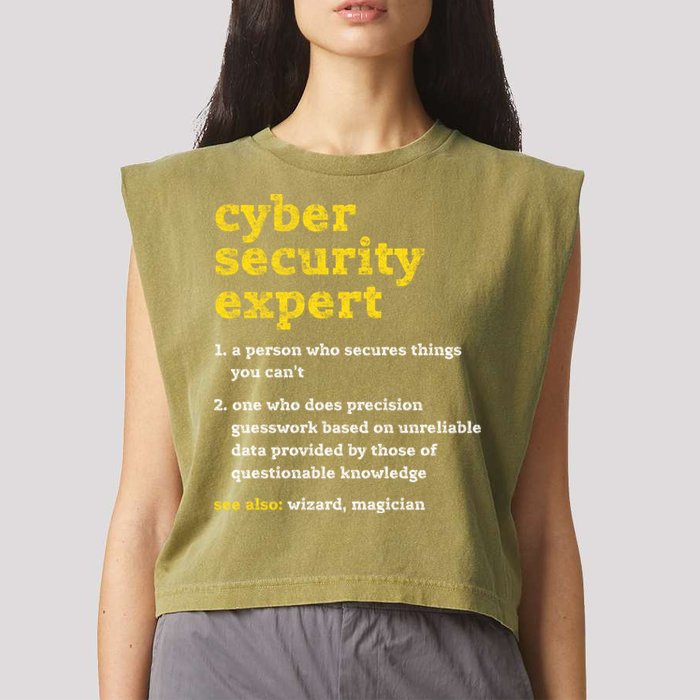 Cyber Security Expert Definition Distressed Computer Geek Gift Garment-Dyed Women's Muscle Tee