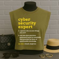 Cyber Security Expert Definition Distressed Computer Geek Gift Garment-Dyed Women's Muscle Tee