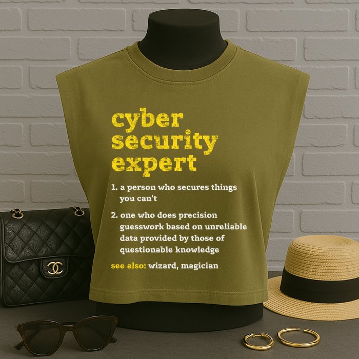 Cyber Security Expert Definition Distressed Computer Geek Gift Garment-Dyed Women's Muscle Tee