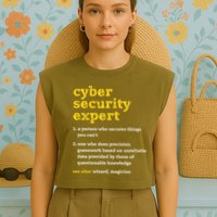 Cyber Security Expert Definition Distressed Computer Geek Gift Garment-Dyed Women's Muscle Tee