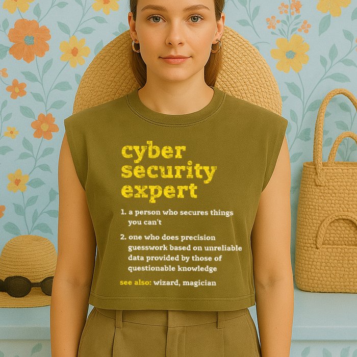 Cyber Security Expert Definition Distressed Computer Geek Gift Garment-Dyed Women's Muscle Tee
