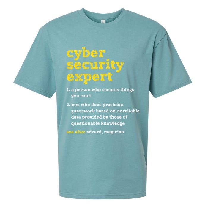 Cyber Security Expert Definition Distressed Computer Geek Gift Sueded Cloud Jersey T-Shirt