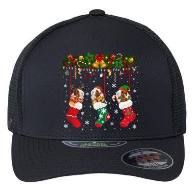 Christmas Santa Elf Reindeer Lover Guinea Pig In Xmas Socks Flexfit Unipanel Trucker Cap