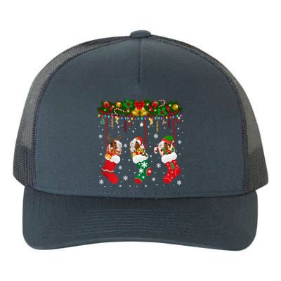 Christmas Santa Elf Reindeer Lover Guinea Pig In Xmas Socks Yupoong Adult 5-Panel Trucker Hat