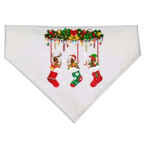 Christmas Santa Elf Reindeer Lover Guinea Pig In Xmas Socks USA-Made Doggie Bandana