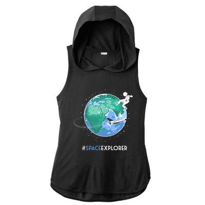 Cool Space Explorer Shuttle Astronaut Earth Cute Gift Ladies PosiCharge Tri-Blend Wicking Draft Hoodie Tank