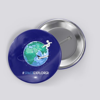 Cool Space Explorer Shuttle Astronaut Earth Cute Gift Button