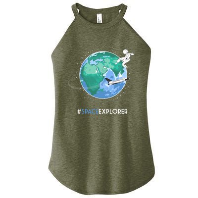 Cool Space Explorer Shuttle Astronaut Earth Cute Gift Women’s Perfect Tri Rocker Tank