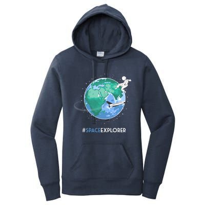 Cool Space Explorer Shuttle Astronaut Earth Cute Gift Women's Pullover Hoodie