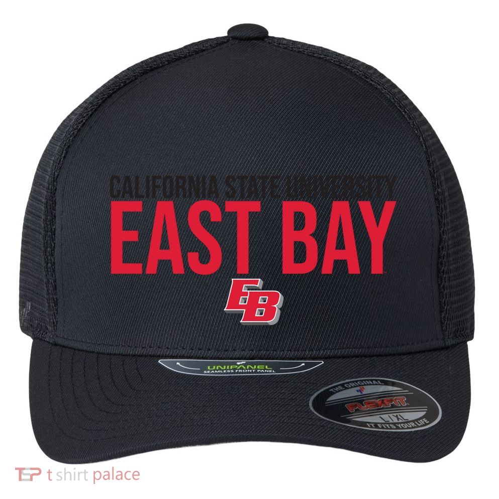 Cal State East Bay Csueb Pioneers Stacked Gift Flexfit Unipanel Trucker Cap