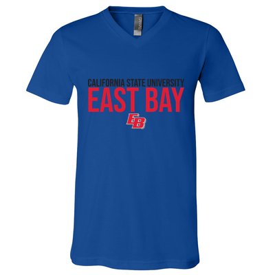 Cal State East Bay Csueb Pioneers Stacked Gift V-Neck T-Shirt