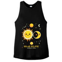 Cute Solar Eclipse April 8 2024 Ladies PosiCharge Tri-Blend Wicking Tank