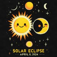 Cute Solar Eclipse April 8 2024 Ladies PosiCharge Tri-Blend Wicking Tank