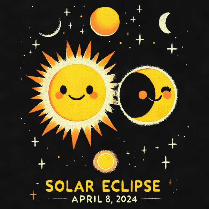 Cute Solar Eclipse April 8 2024 Ladies PosiCharge Tri-Blend Wicking Tank
