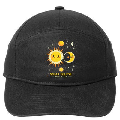 Cute Solar Eclipse April 8 2024 7-Panel Snapback Hat